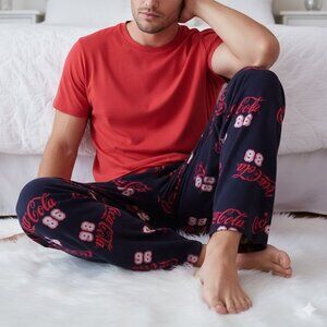 Black Red & White Flannel Coca-Cola Pyjama Pants